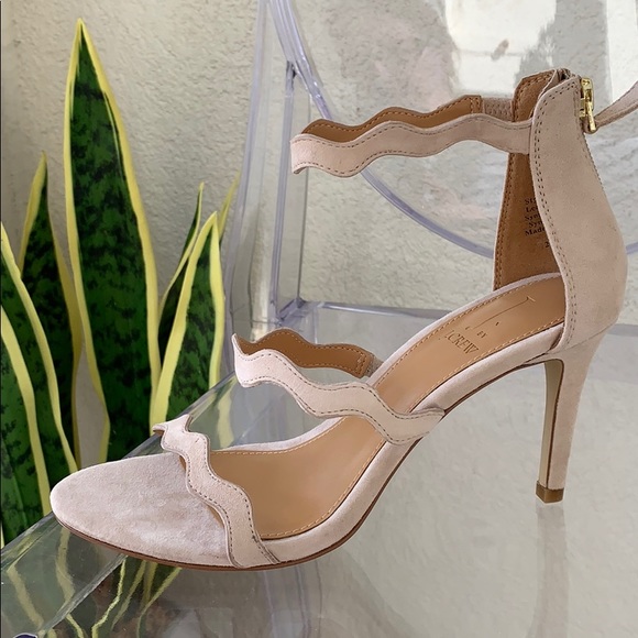 J. Crew Shoes - JCREW | 6 | nude suede scalloped heels sandals